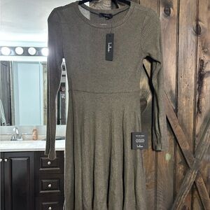 Lulu's Sage Long Sleeve Knit Dress